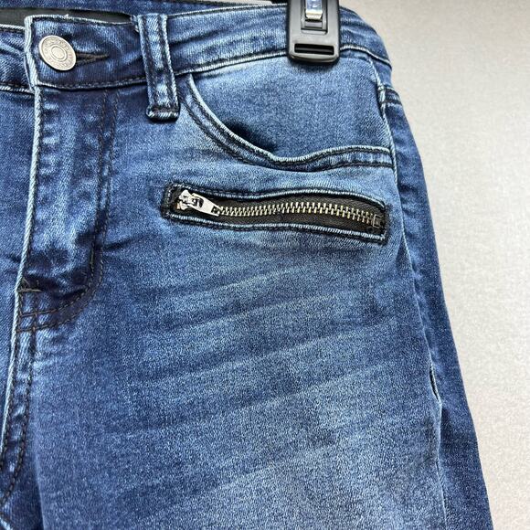 KanCan Jeans Women's Size 26 (5) Blue Moto Multi Zipper Pockets Skinny Normcore - Picture 3 of 12